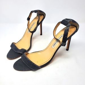 Manolo Blahnik Black Shimmer Pumps